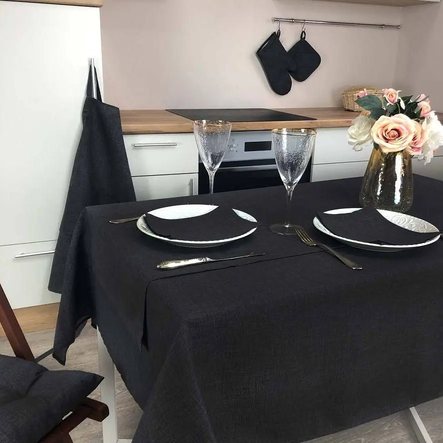 Скатерть Прованс Black Milan 180х136 см черная (23561) - фото 4