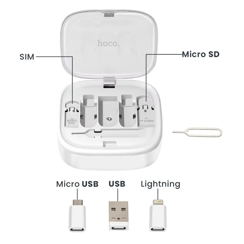 Кабель Hoco U140 Retractable charging data cable set Белый - фото 3