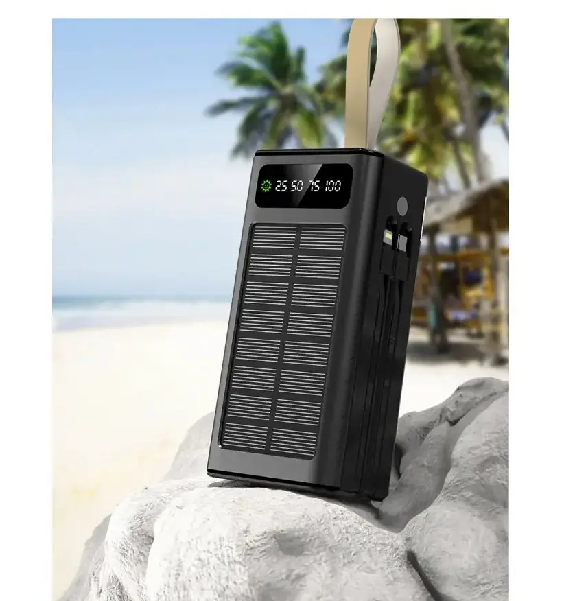 Повербанк Powerbank ACL PW90 30000mAh, SOLAR, TypeC + Lighting, Black - фото 2