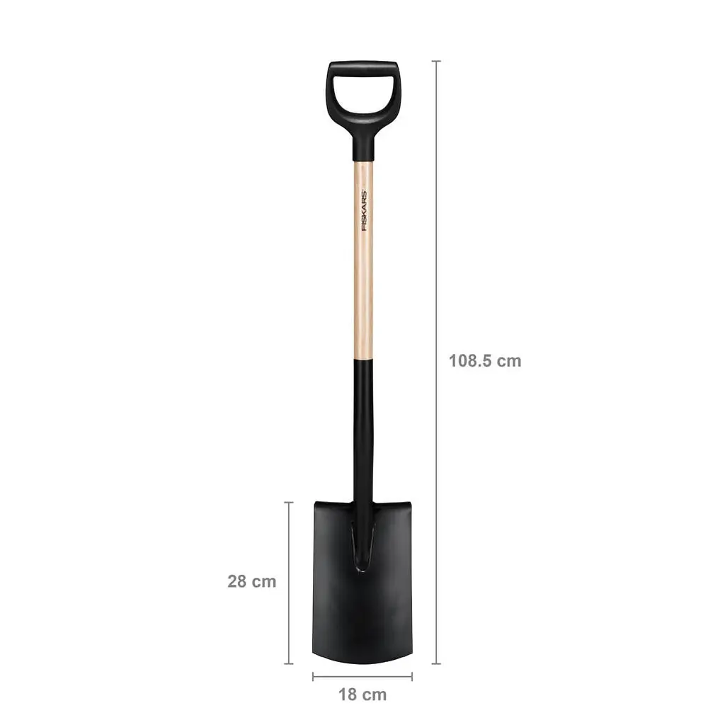 Лопата пряма з дерев'яною ручкою Fiskars Solid™ (1066722) - фото 2