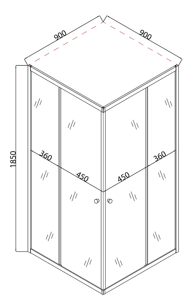 Душова кабіна без піддону Mixxus Cubic SC01-90x90x185-TR хром прозоре скло 4 мм MI6906, Універсальна, прозорий, хром - фото 4