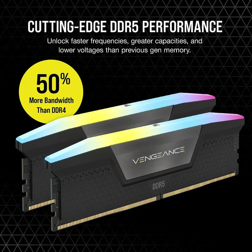 Модуль пам'яті Corsair DDR5 32GB (2x16) 6000MHz Vengeance RGB Black (CMH32GX5M2M6000Z36) - фото 6