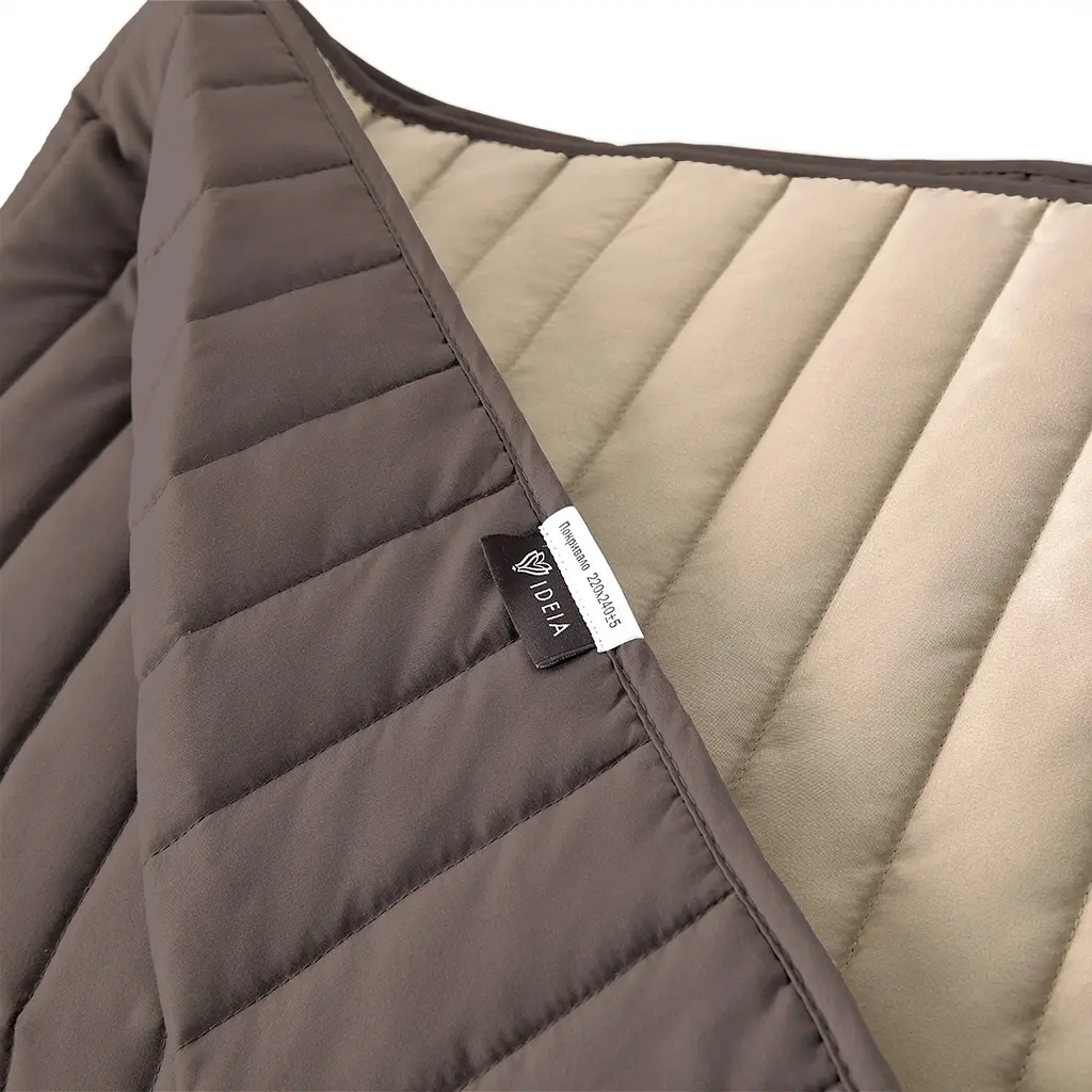 Двостороннє покривало Ideia Стиль Люкс, шоколадний та бежевий, 240х220 см (8-13499) - фото 3