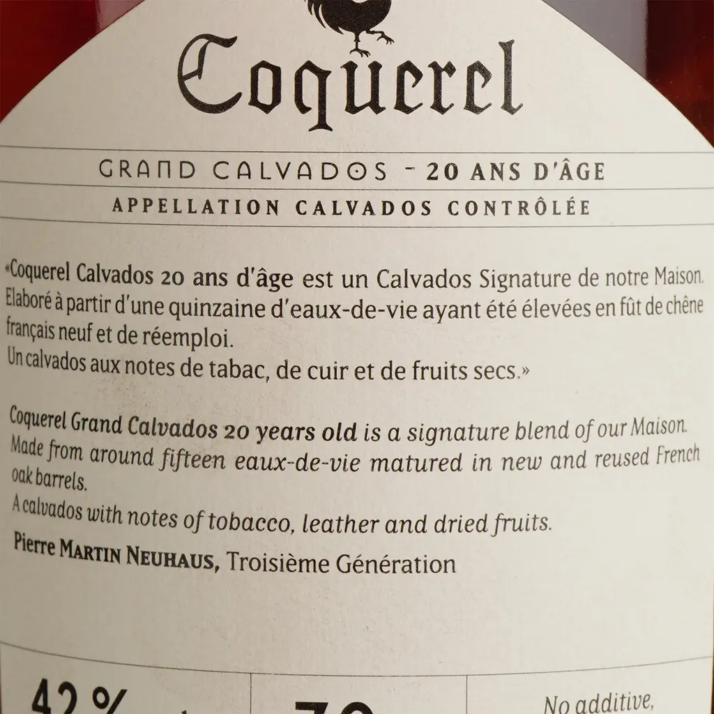 Кальвадос Coquerel 20 yo 42% 0.7 л у подарунковій упаковці - фото 4