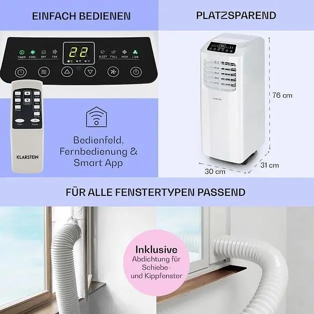 Кондиционер мобильный Klarstein Pure Blizzard Smart 7k (10035805) - фото 6