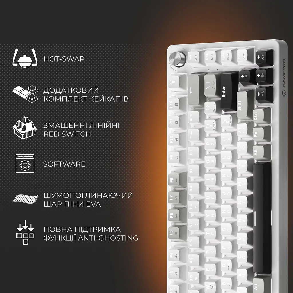 Клавіатура GamePro MK126 Genesis Silverlight Grey [140411] - фото 6