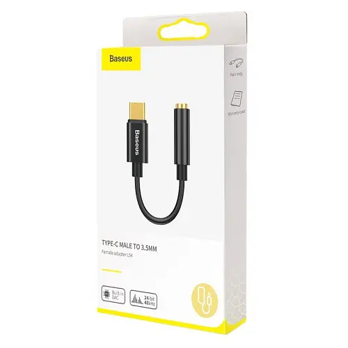 AUX-адаптер Baseus Type-C Male to 3.5mm Female Adapter L54 чорний CATL54-01 - фото 2