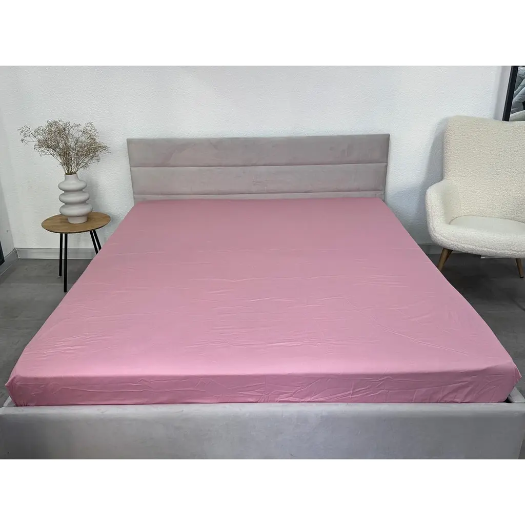 Простирадло Ecotton Brindal Rose на резинці сатин 200х200 см рожеве (24835) - фото 2