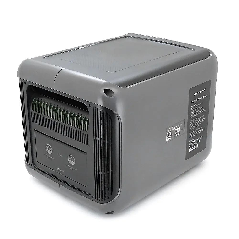 Power station ALLPOWERS R2500 APP Control, Wi-Fi, Bluetooth, 2500W, 2016Wh LiFePO4 3500Cycles, MPPT 1000w max, CAR port, DC12/24V, 4хAC 220V, 2xUSB-TYPE-C 200W, 2xUSB-A 18W, 2xUSB-A 36W, XT60, wireless 15W, Fast charge 60min, 456×360×346mm, 29kg - фото 3
