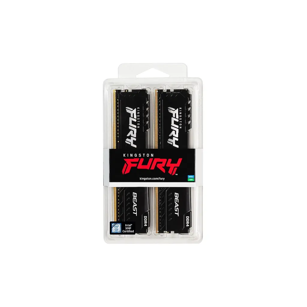 Модуль пам'яті для комп'ютера DDR4 32GB (2x16GB) 3200 MHz Beast Black Kingston Fury (ex.HyperX) (KF432C16BB1K2/32WP) - фото 6