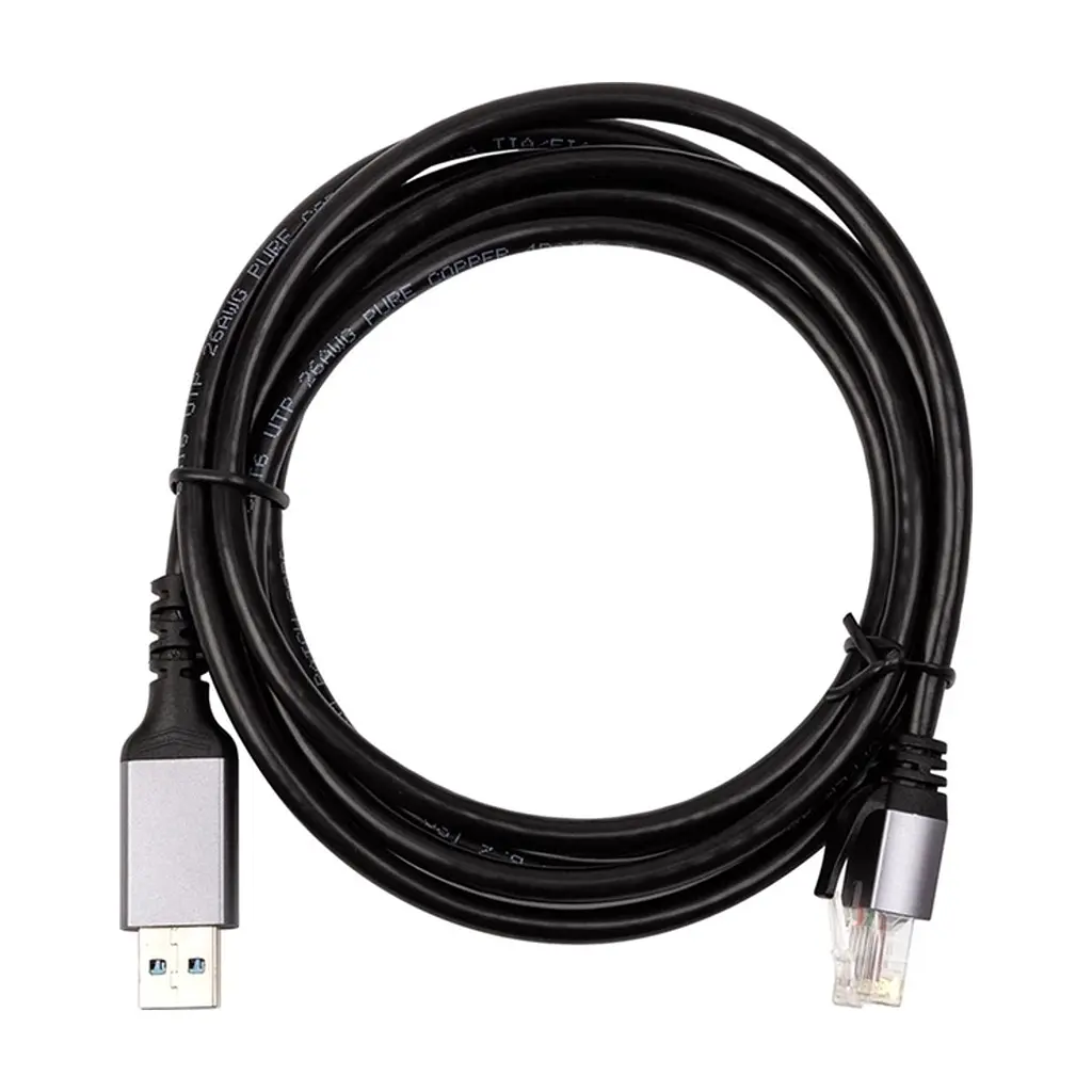Кабель для передавання даних PowerPlant USB AM to RJ45 Ethernet CAT6 UTP 2.0m (CA914982)