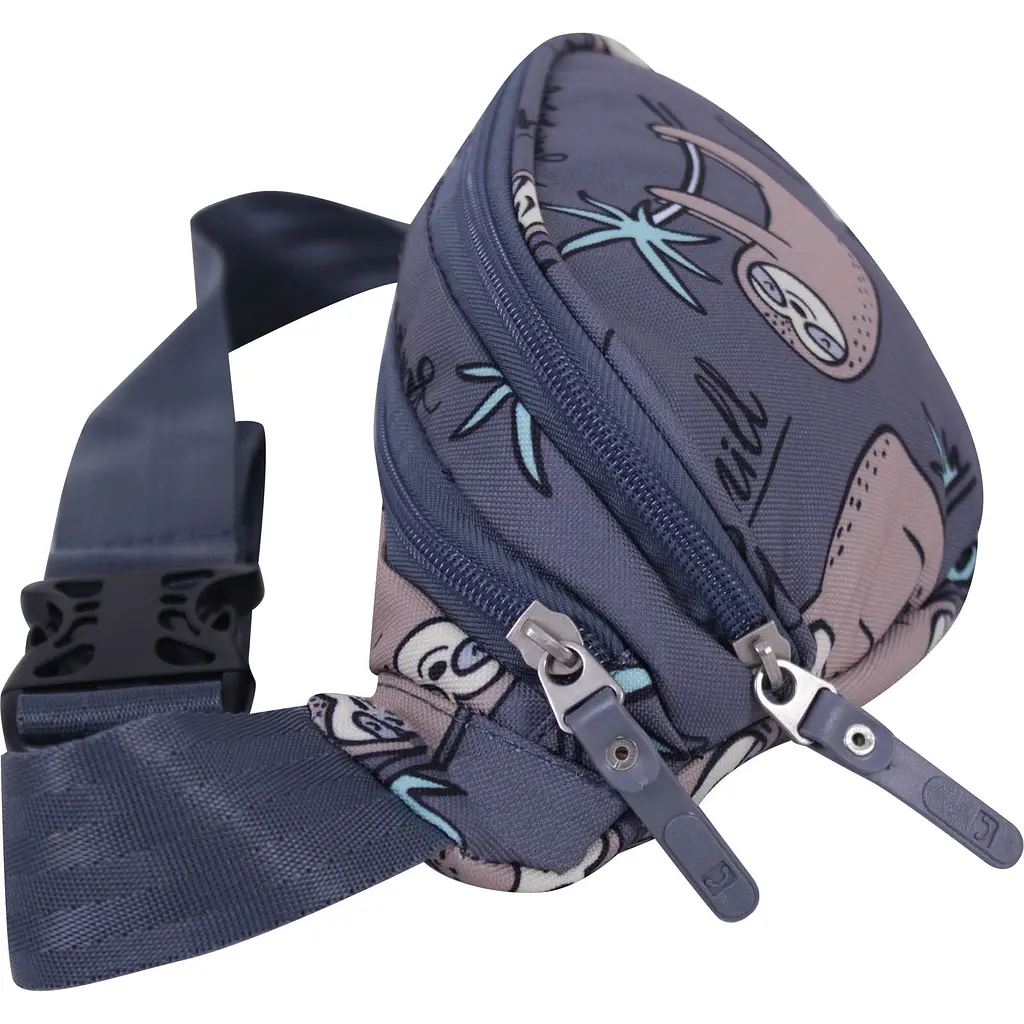 Сумка-бананка Bagland Bella 2 л сублімація 769 бузково-сіра з принтом (00202664) - фото 2