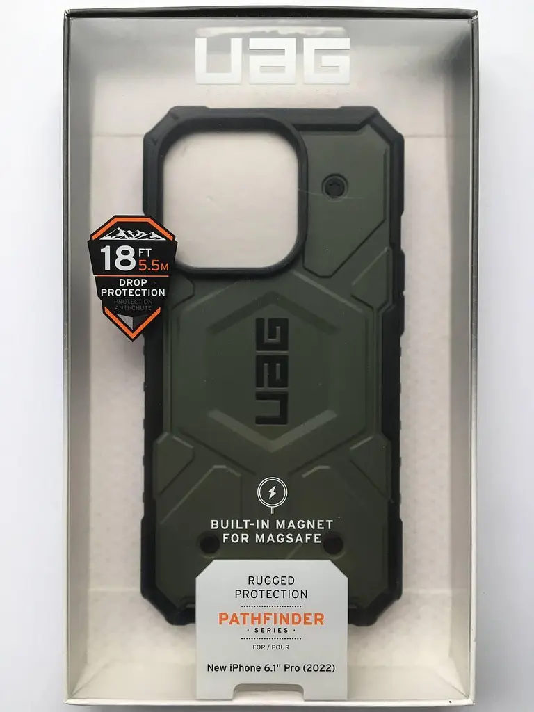 Чохол протиударний UAG Pathfinder MagSafe (Original) 114054117272 для iPhone 14 Pro (6.1") Olive - фото 2