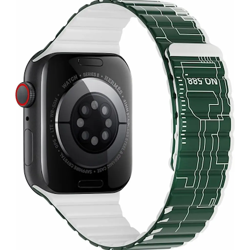Ремінець WiWU Wi-WB010 Smart Magnetic Silicone для Apple Watch 42/44/45/49mm Green/Grey [106832] - фото 2