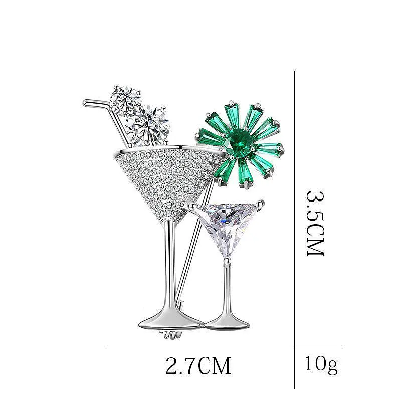 Брошь Коктейль белый метал (158511296) - фото 2