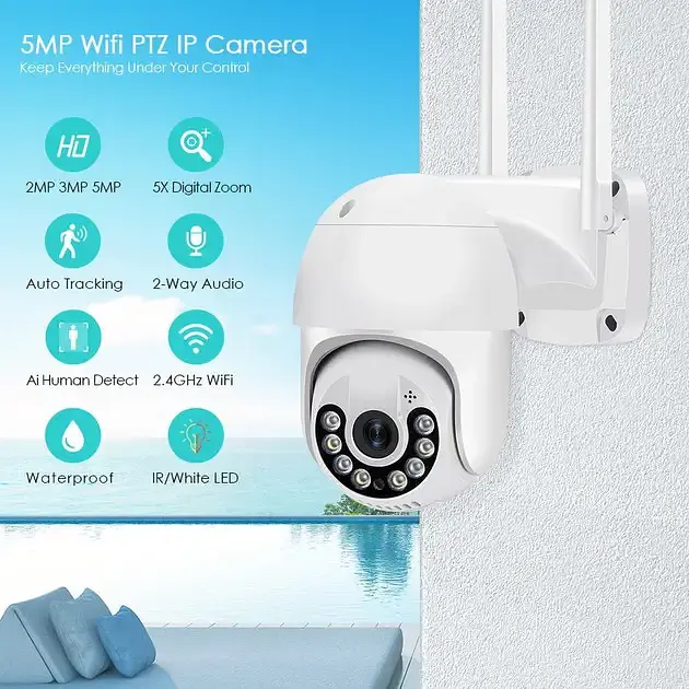 Камера видеонаблюдения XPRO PTZ Wi-Fi Outdoor Camera ICSEE 5MP оригинал 30 (MER-15337_1478) - фото 2
