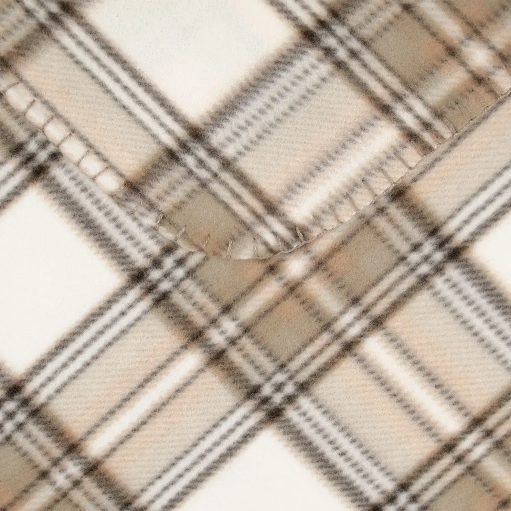 Плед Home line Полар Принт Клеточка флисовый 220х160 см бежевый (164476) - фото 2
