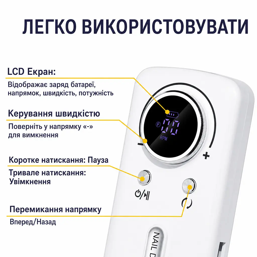 Фрезер для манікюру та педикюру Nail Polisher Machine 6 в 1 45000 об/хв - фото 5