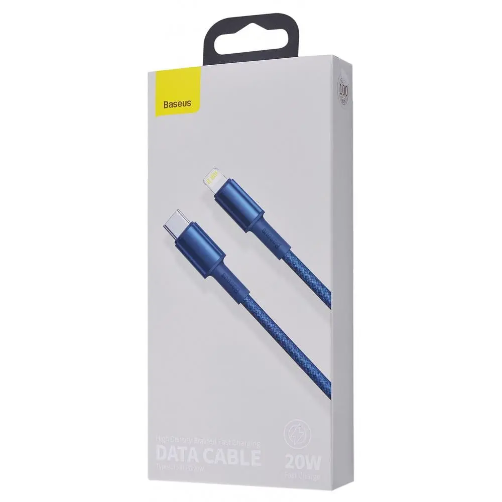 Кабель Baseus High Density Braided Fast Charging Data Cable Type-C to Lightning PD 20W 1m Blue (CATLGD-03) - фото 8