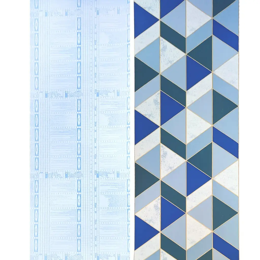 Самоклеюча плівка Sticker Wall SW-00001224 Сині трикутники 0,45х10м - фото 2