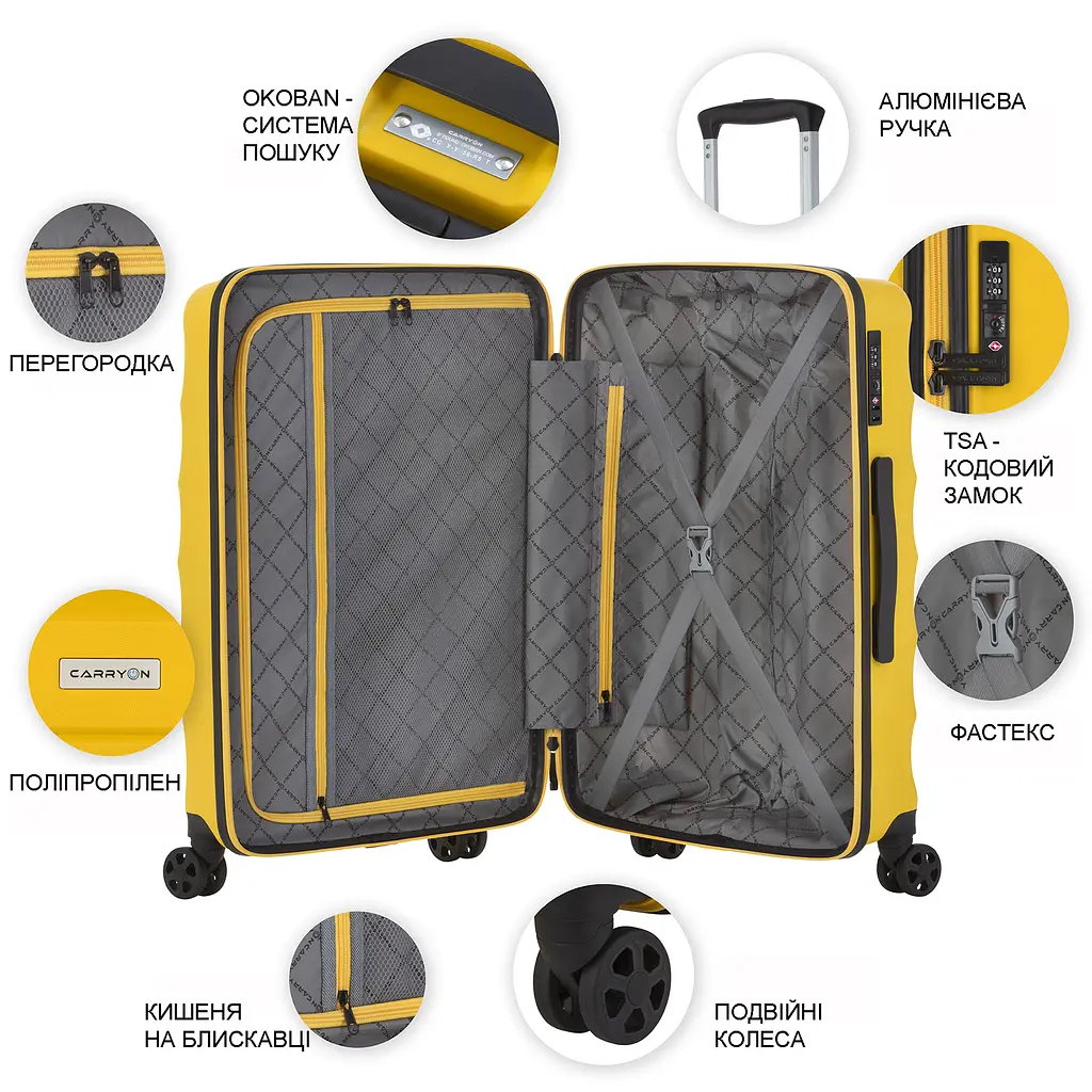Валіза CarryOn Porter (L) Yellow (502458) - фото 3