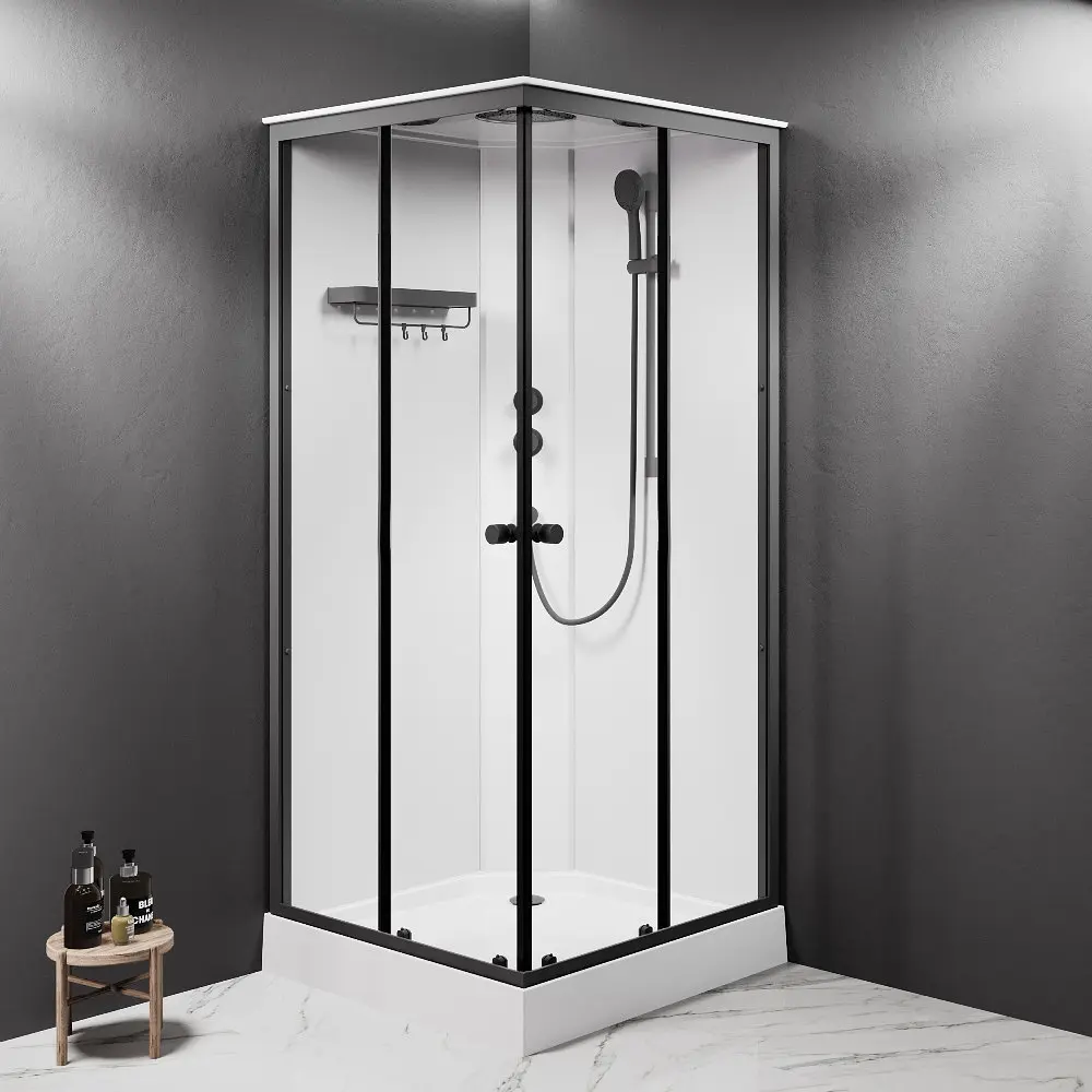 Душовий бокс AM.PM X-Joy 90x90 прозоре скло black matt W94C-403-090BT - фото 2