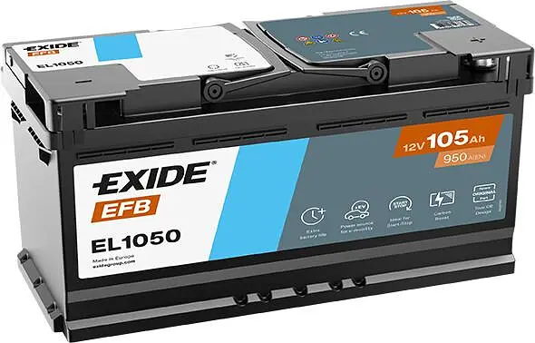 Автомобільний акумулятор EXIDE Start-Stop EFB 6СТ-105Ah АзЕ 950A (EN) EL1050