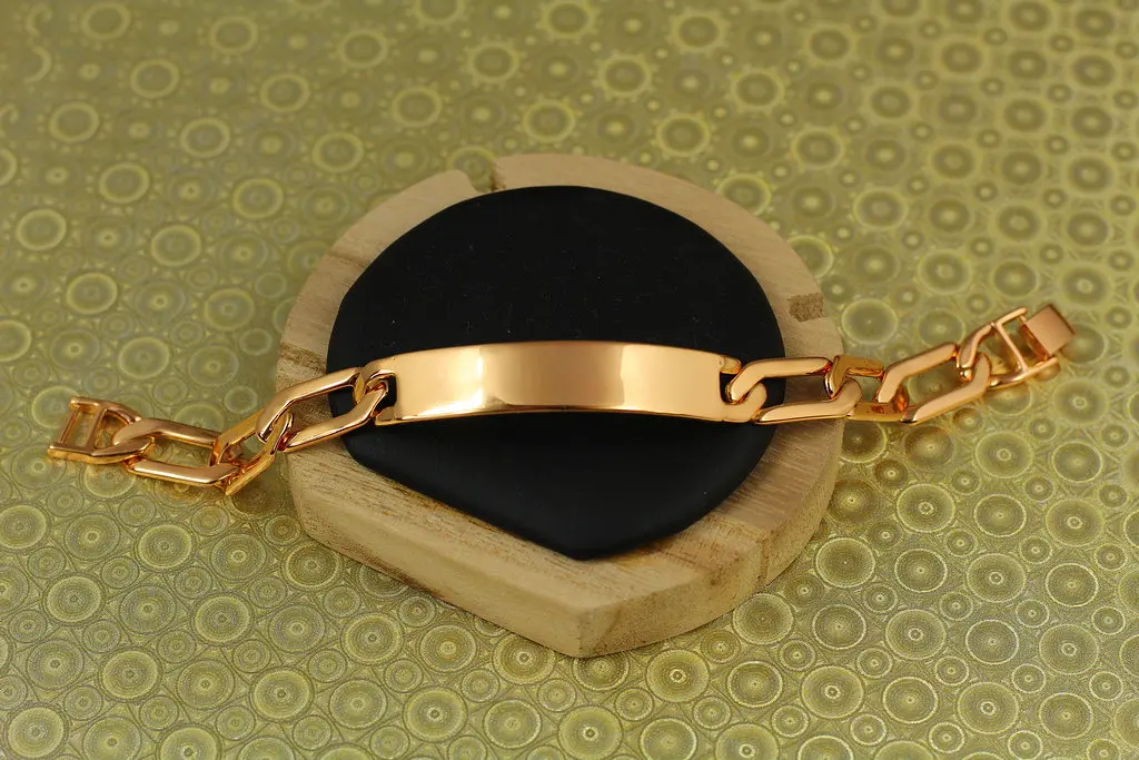 Браслет Xuping Jewelry Рокот з пластиною 19 см 11 мм золотистий - фото 3