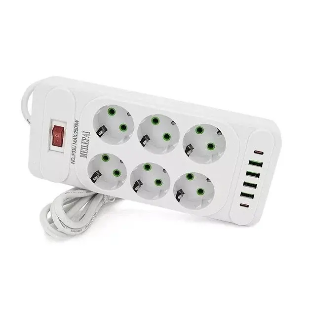 Мережевий подовжувач-фільтр PNS-03/D6 білий 3 м з LED-індикатором, 4 USB і PD Type-C - фото 6