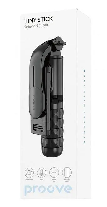 Трипод монопод - штатив для селфі Proove Tiny Stick Selfie Stick Tripod black 68 см чорний - фото 7