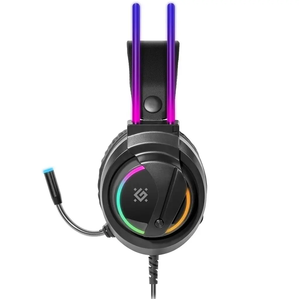 Ігрова гарнітура Defender Flame RGB, кабель 2 м, чорна - фото 2