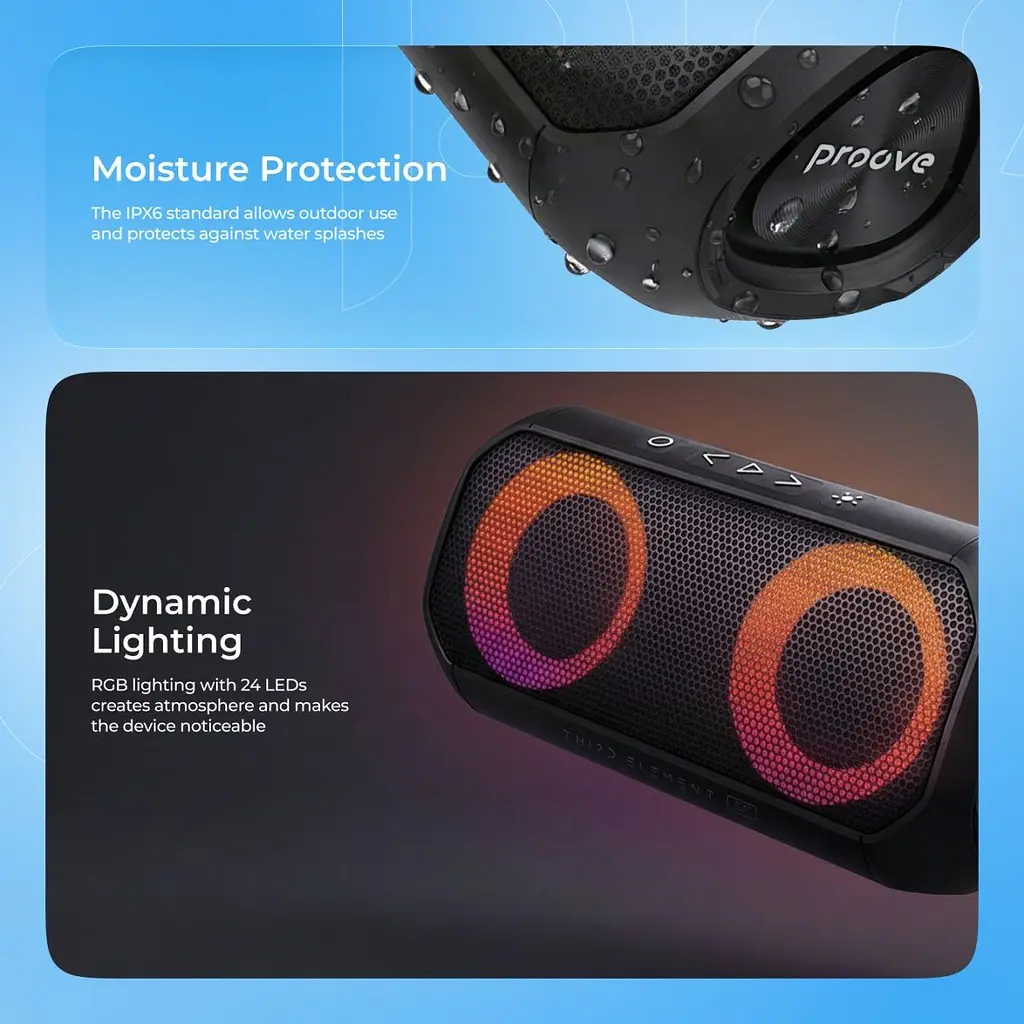 Портативна акустика Proove Third Element SE Black (PSTE2001AP01) [169759] - фото 12