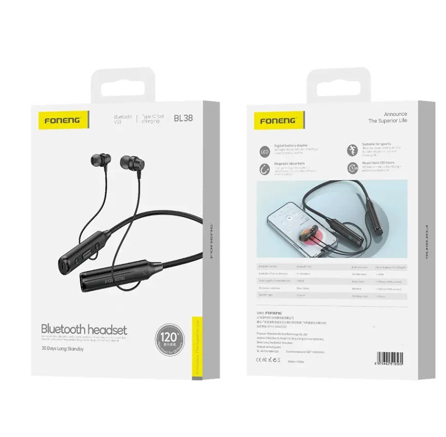 Bluetooth-гарнітура Foneng Neckband Sport (BL38) - фото 2