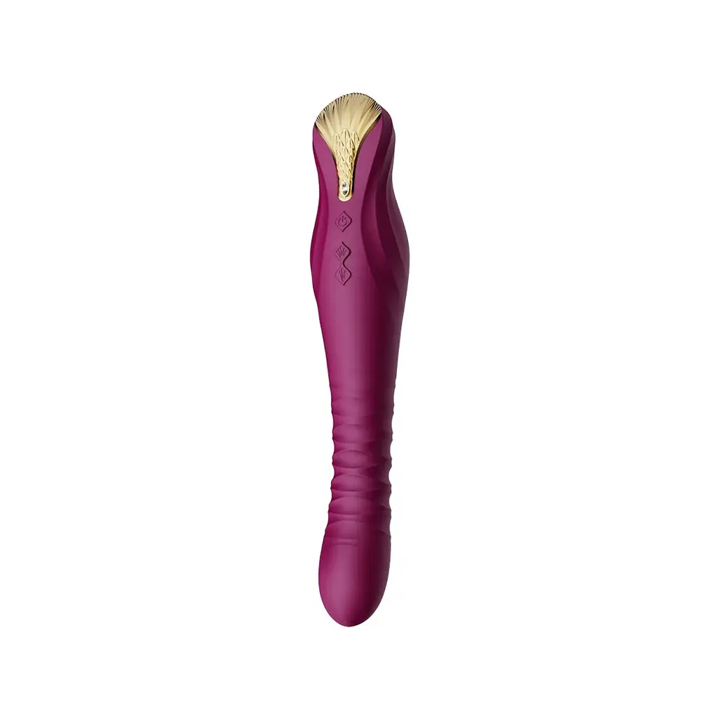 Смартвібратор-пульсатор Zalo - King Velvet Purple, кристал Swarovski