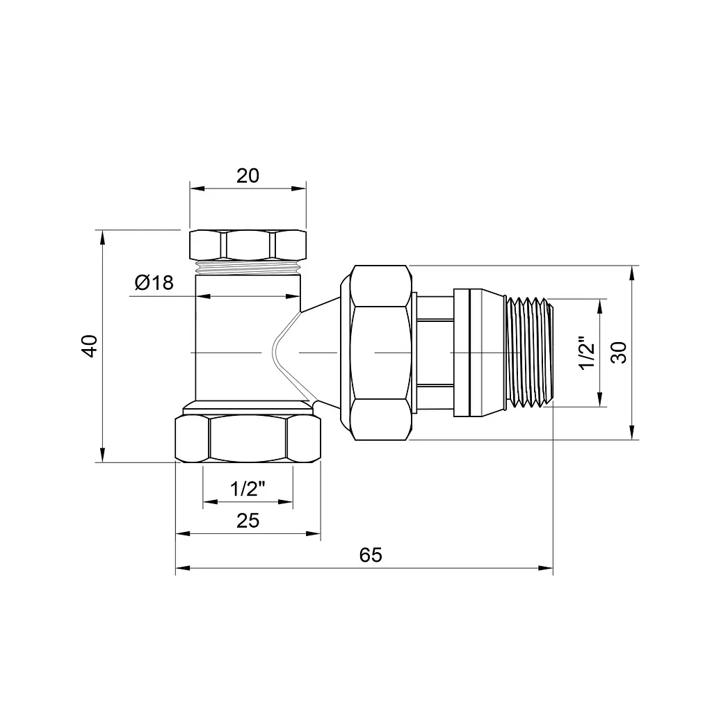 Кран радіаторний SD Plus 1/2" ВЗ з антипротіканням кутовий SD229W15 - фото 2