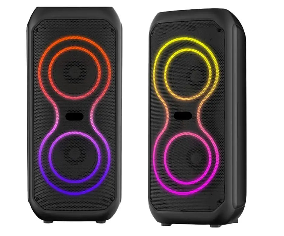 Колонка портативна акумуляторна Bluetooth Q8K 4"х2 потужність 40Вт з мікрофоном радіо та світломузикою UKC BT 2425 - фото 5