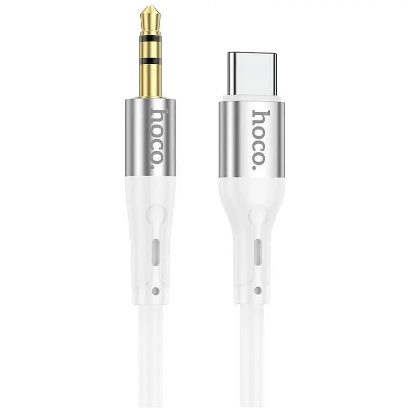 Кабель силиконовый Hoco UPA22 - 3.5 мм to Type-C silicone digital audio conversion cable 1 м белый - фото 2