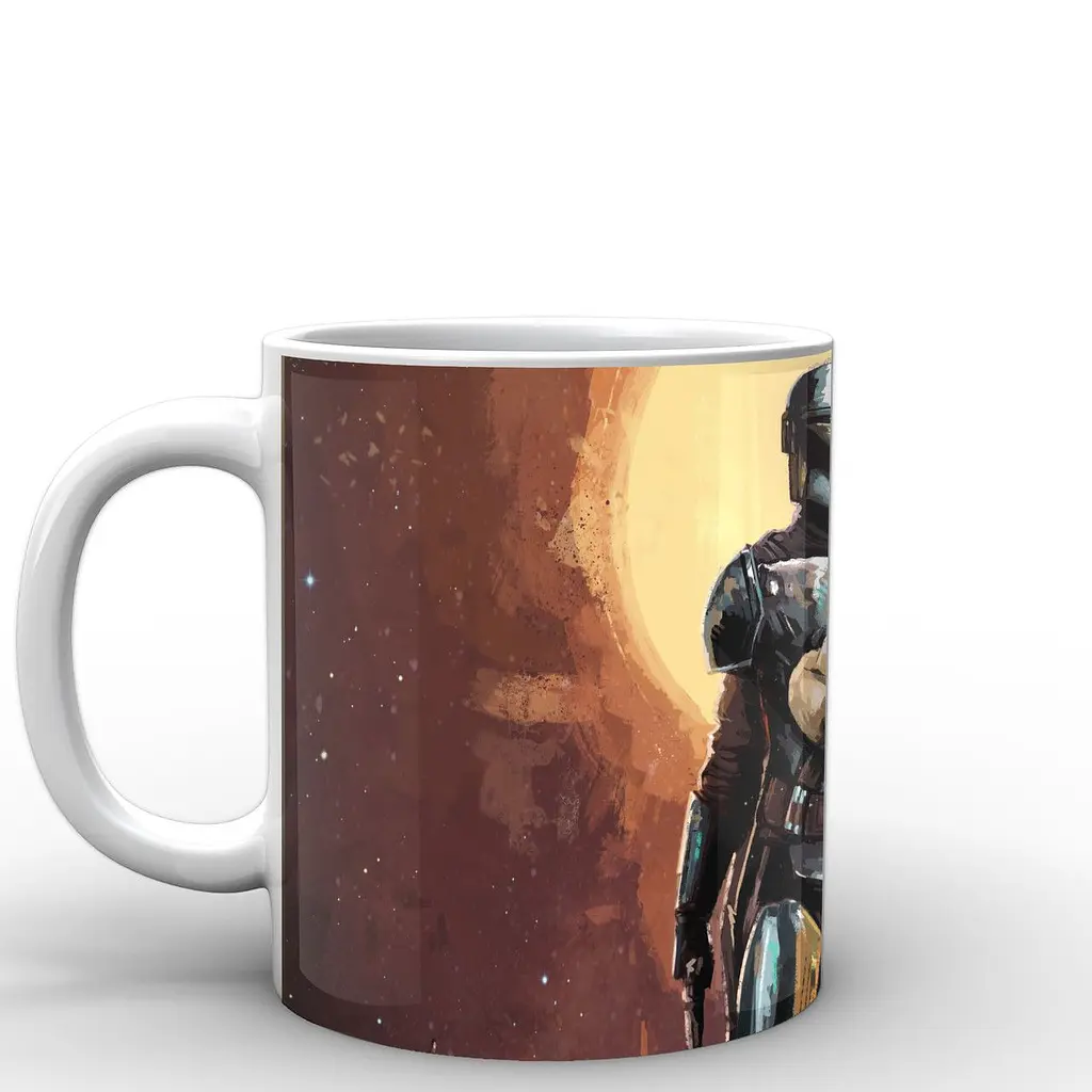 Кружка GeekLand Звездные войны Мандалорец Мандалорец и Йода Star Wars The Mandalorian TM.04.04 330 мл белая - фото 3