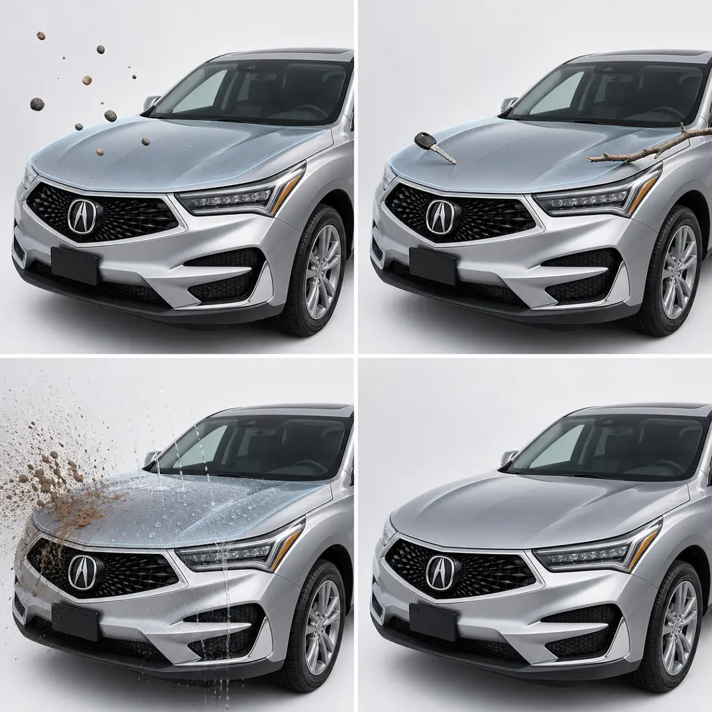 Антигравійна захисна бронеплівка за лекалами для Acura RDX TC1 2019-2021 - капот і передні крила - фото 3