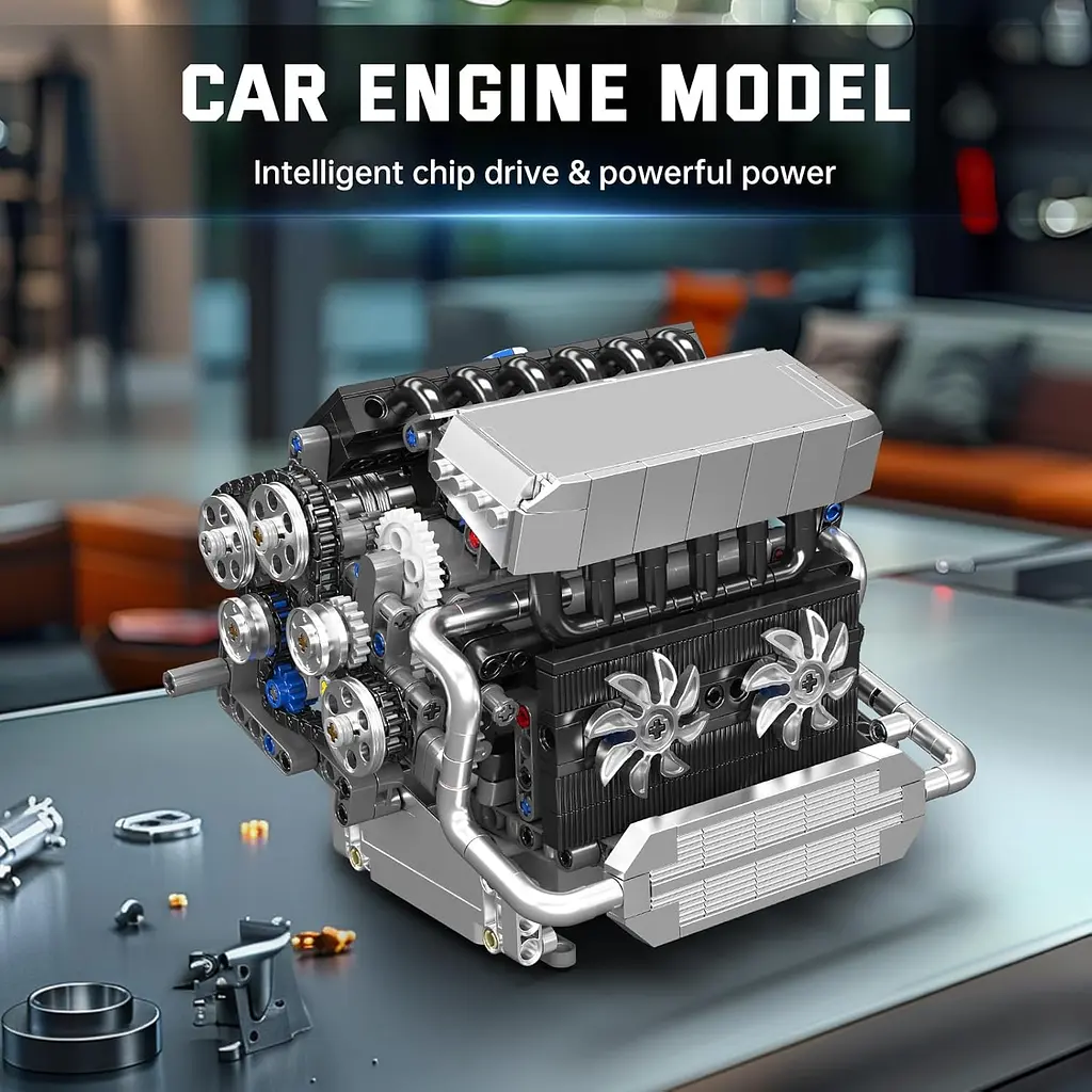 Конструктор двигун Mould King BMW  S55 Inline-6 Engine моторизований дитячий мотор 744 деталей - фото 7
