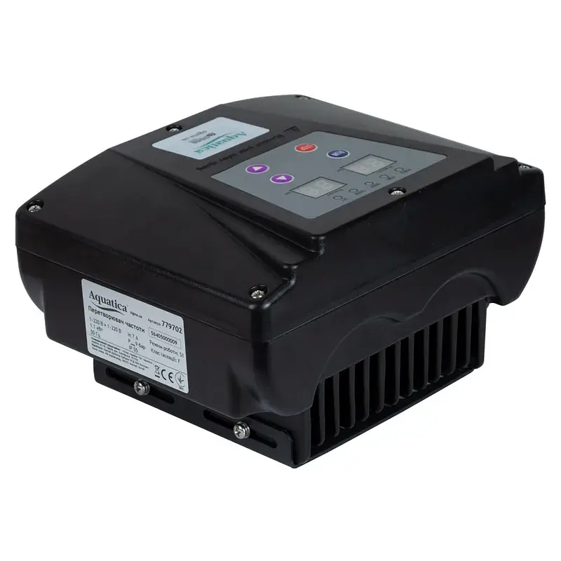 Перетворювач частоти 1~220В × 1~220В до 1.1кВт + датчик тиску AQUATICA (AVF-1.1M) (779702) - фото 4