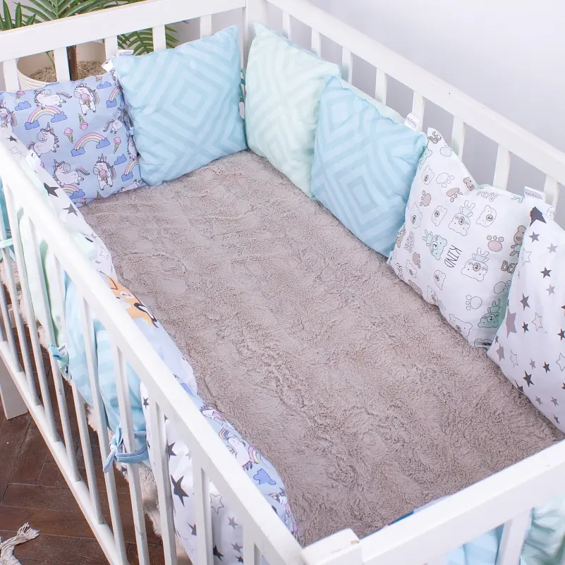 Подушки-борти MirSon Kids Time 18-100 Mint time блакитні 12 шт. - фото 5