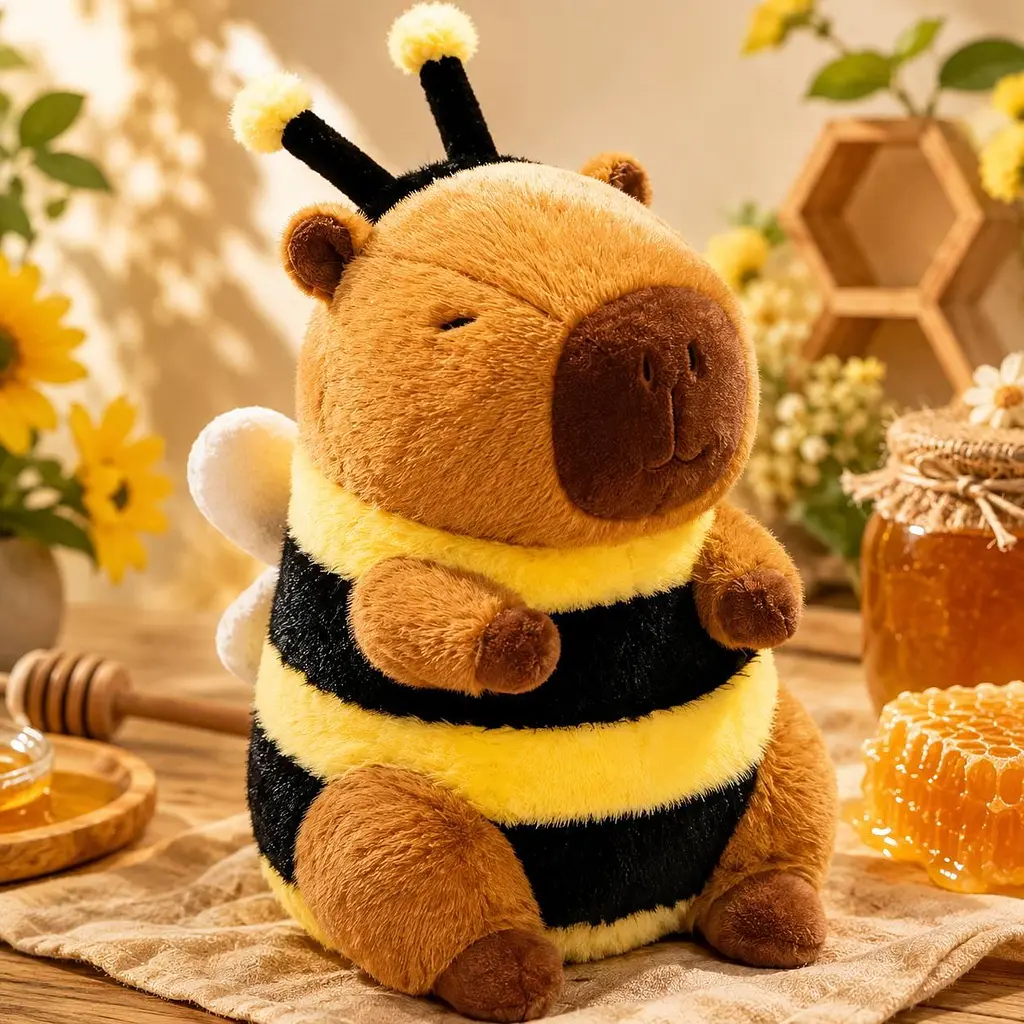 Іграшка м'яка Капібара Бджілка - плюшева капібара в костюмі бджоли - подарунок для дітей і дорослих - фото 3