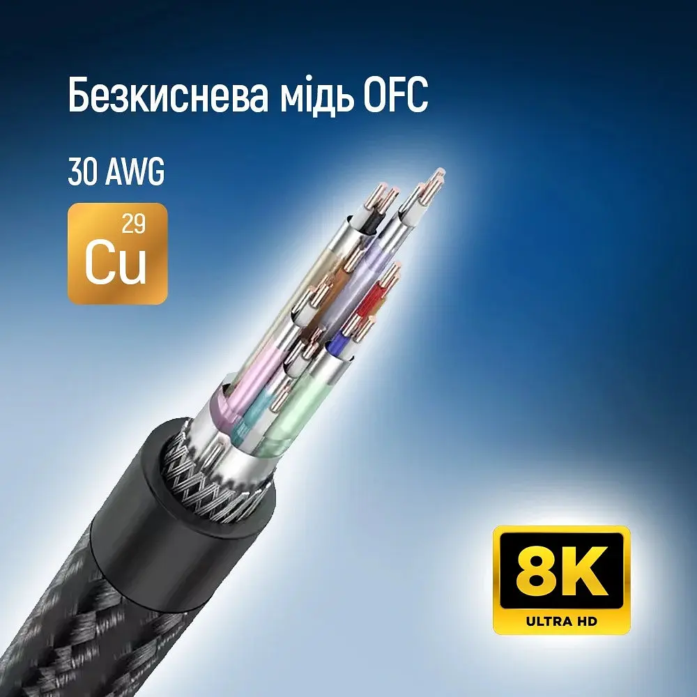 Кабель ColorWay DisplayPort-DisplayPort V1.4 8K 3м, Чорний (CW-CBDP094-BK) - фото 3