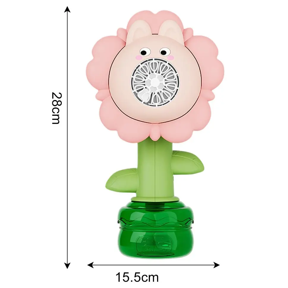 Мильні бульбашки Flower Bubble Machine BJC-5A(Bunny-Pink) зі світлом - фото 2