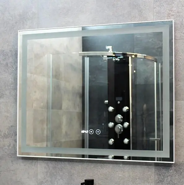 Дзеркало Dusel DE-M0061S1 Silver 75x100 см з годинником, Сірий - фото 10