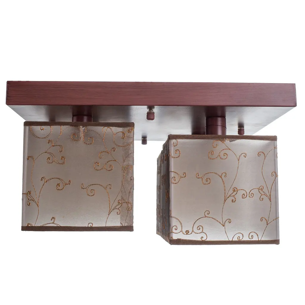 Люстра потолочная Brille с абажуром деревянная E14 40W BR (BKL-625C/4) - фото 3