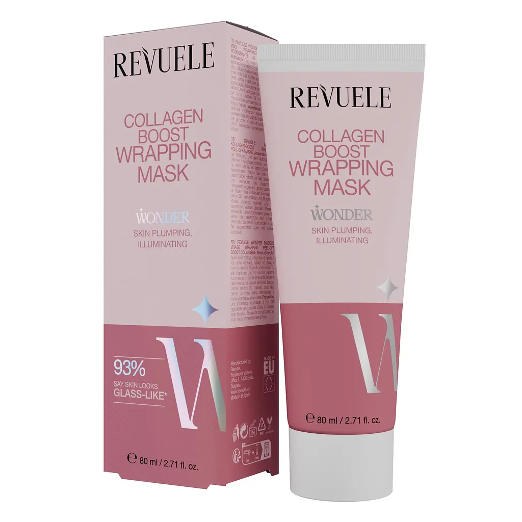 Нічна маска-обгортання для обличчя Wonder collagen boost Revuele 80 мл