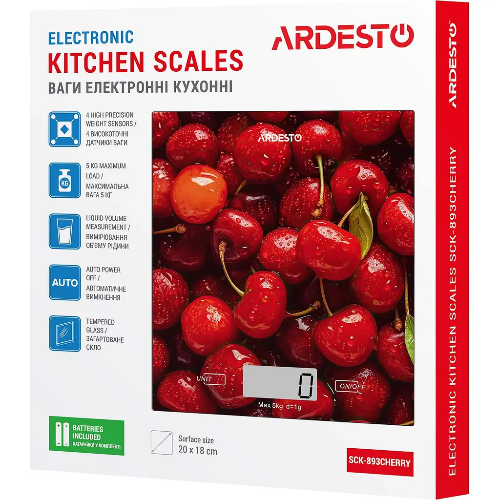 Ваги кухонні Ardesto Cherry (SCK-893CHERRY) - фото 6
