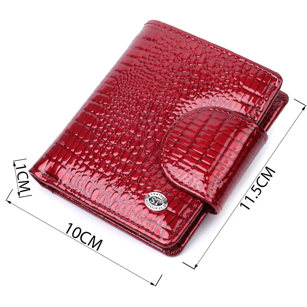 Лакований гаманець для жінок середнього розміру ST Leather 22685 червоний - фото 6